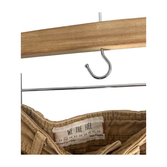 We The Free Canvas Wide Leg Pants Womens Size 25 Khaki Brown Boho High Rise - Picture 5 of 8